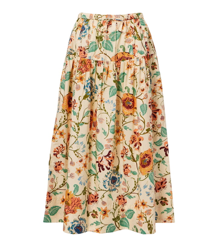 Photo: Ulla Johnson Theodora floral cotton midi skirt