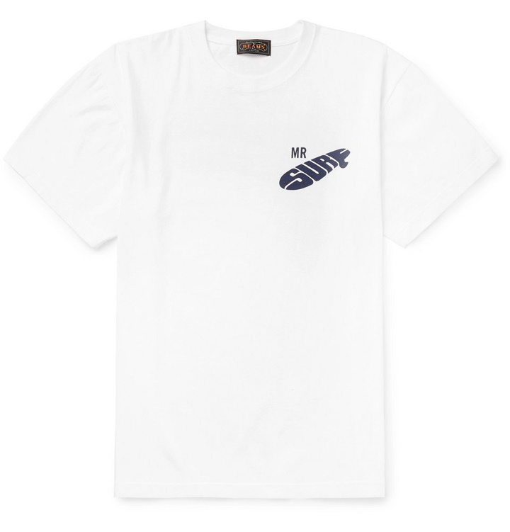 Photo: Beams Plus - Printed Cotton-Jersey T-Shirt - White