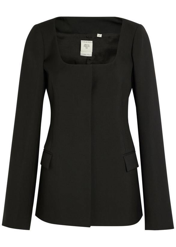 Photo: Calvin Klein Camille Scoop-neck Wool Blazer Black