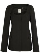 Calvin Klein Camille Scoop-neck Wool Blazer Black