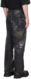 We11done Black Foil Coated Jeans