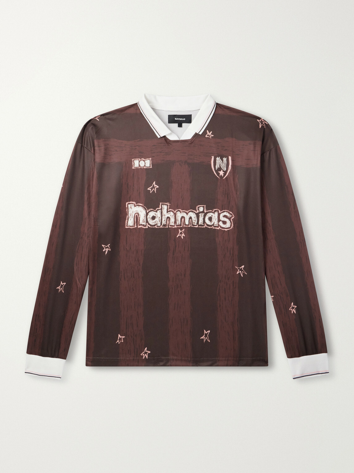 NAHMIAS - Scribble Printed Jersey T-Shirt - Brown