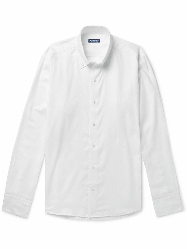 Photo: Peter Millar - Journeyman Button-Down Collar Cotton-Twill Shirt - White