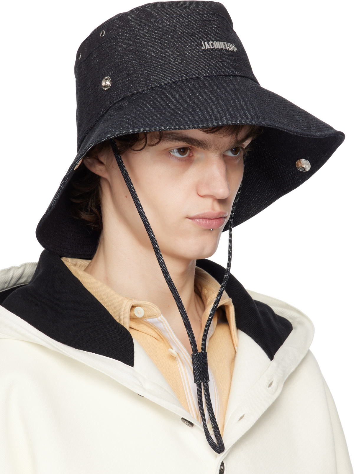 JACQUEMUS Navy La Croisière 'The de-Nîmes' Denim Bucket Hat Jacquemus