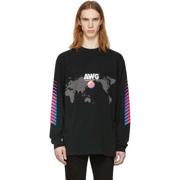 Photo: Alexander Wang Black Long Sleeve AWG Corporate T-Shirt 