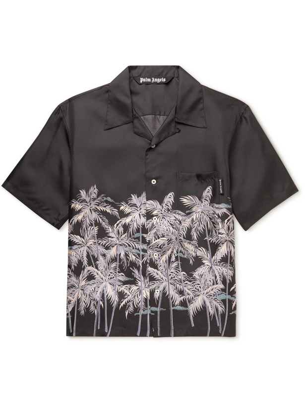 Photo: Palm Angels - Printed Silk-Twill Shirt - Black