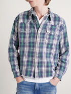 Cherry Los Angeles - Cropped Checked Cotton-Flannel Shirt - Green