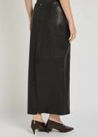 Nour Hammour Selly Suede Midi Skirt Black
