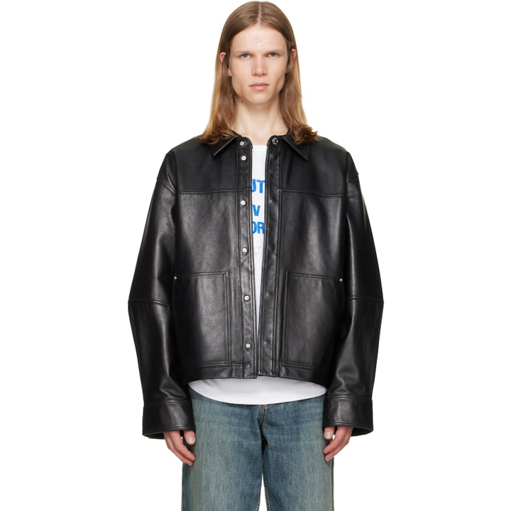 Photo: Helmut Lang Black Bonded Leather Jacket
