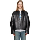 Helmut Lang Black Bonded Leather Jacket