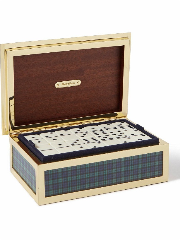 Photo: Ralph Lauren Home - Checked Wood and Gold-Tone Domino Set