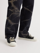 Maison Margiela - Evolution Distressed Canvas and Leather Sneakers - Black