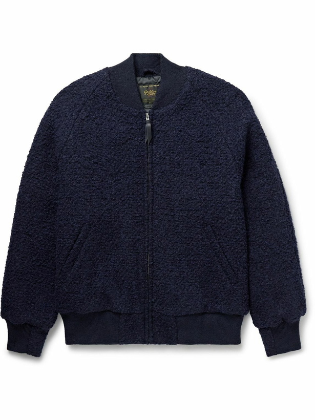 Photo: Golden Bear - The Jenner Padded Wool-Blend Bouclé Bomber Jacket - Blue