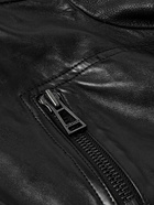 Belstaff - V-Racer Slim-Fit Logo-Appliquéd Leather Jacket - Black