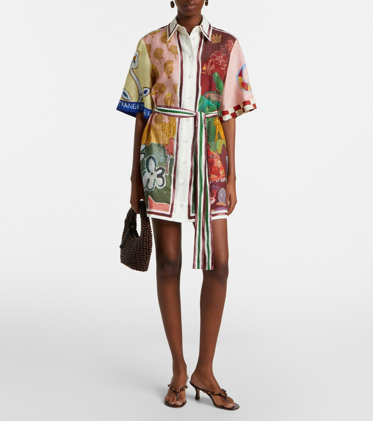 Alémais x MLAK Tangible Love printed linen minidress