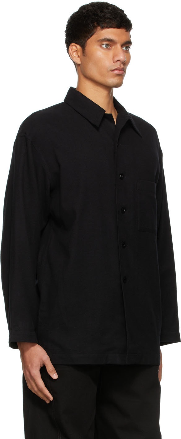 Lemaire Black Brushed Cotton Pyjama Shirt Lemaire