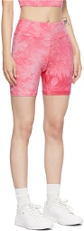 LACAUSA Pink Tie-Dye Stretch Shorts