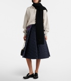 Prada Ribbed-knit virgin wool scarf
