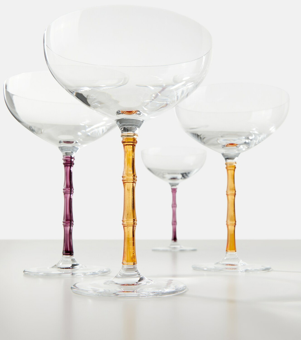 La DoubleJ Bamboo set of 2 crystal champagne coupes