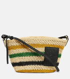 Loewe Pochette raffia and leather tote bag