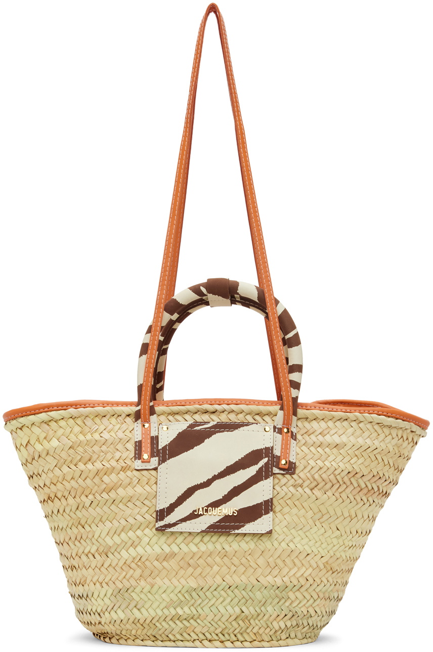 Jacquemus Beige Orange Le Raphia Le Panier Soli Tote Jacquemus