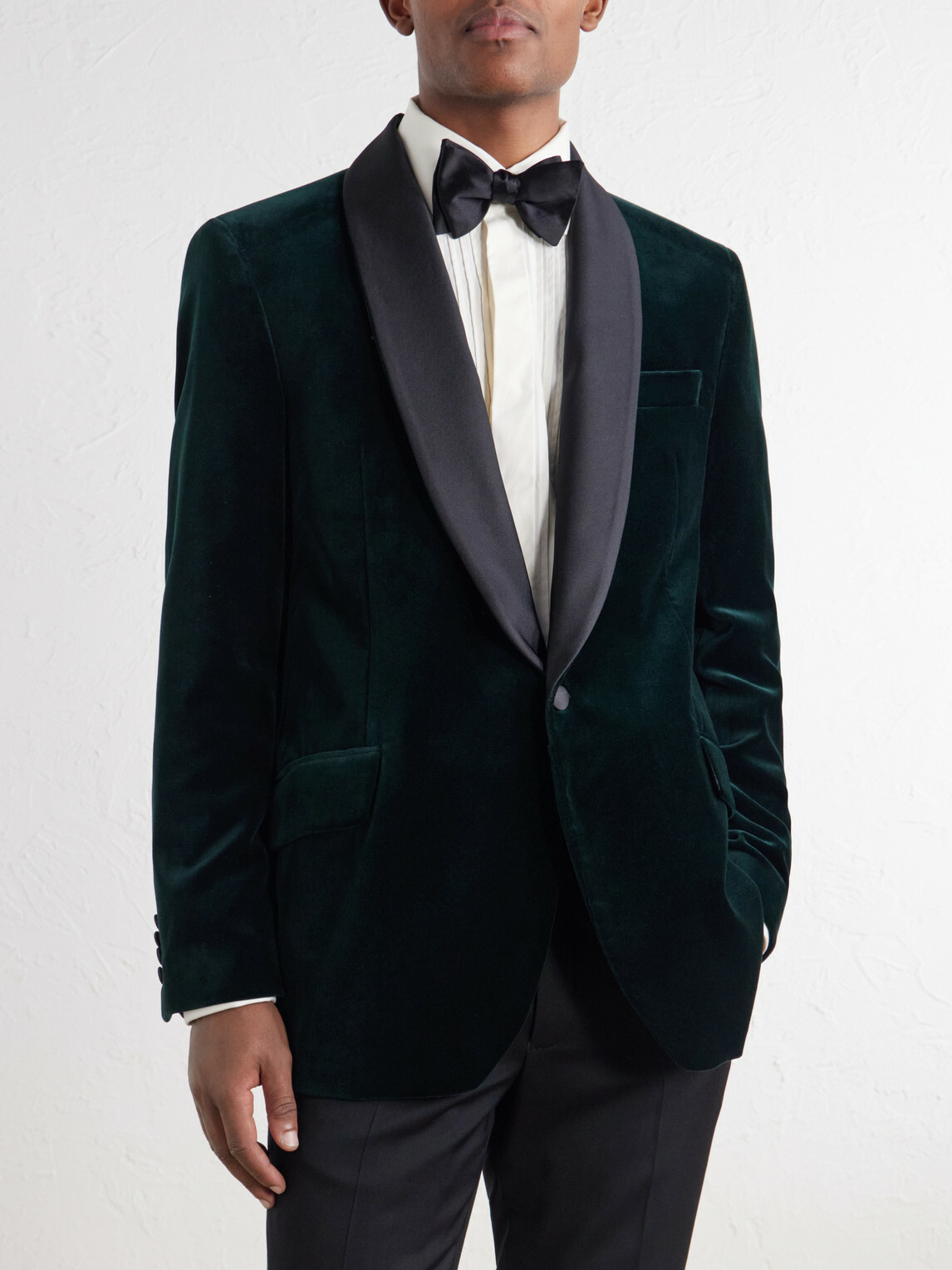 Favourbrook - Satin-Trimmed Cotton-Velvet Tuxedo Jacket - Green