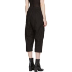 Rick Owens Drkshdw Black Poplin Drawstring Cropped Lounge Pants