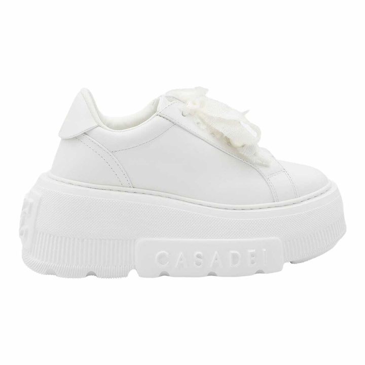 Photo: Casadei White Leather Nexus Sneakers