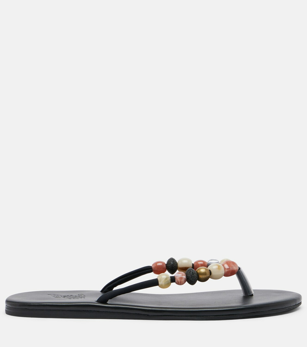 Ancient Greek Sandals Saionara beaded leather thong sandals