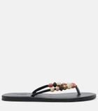 Ancient Greek Sandals Saionara beaded leather thong sandals