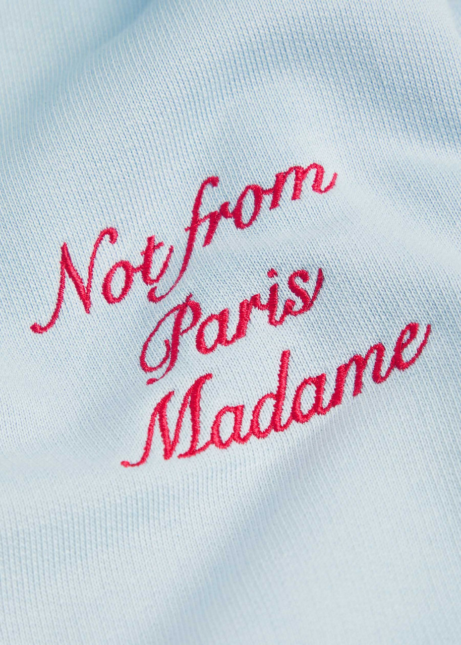 DRÔLE DE Monsieur Le Hoodie Embroidered Hooded Cotton Sweatshirt Light Blue
