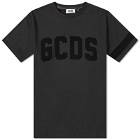 GCDS Men's Logo Velvet T-Shirt in Nero