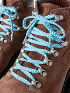 Bottega Veneta - Lug Leather-Trimmed Suede Hiking Boots - Brown