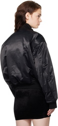 Alexander Wang Black Sateen Bomber Jacket