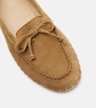 Le Monde Béryl Driver embroidered suede loafers