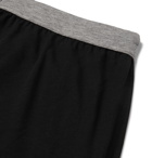 Hugo Boss - Tapered Colour-Block Stretch Cotton and Modal-Blend Sweatpants - Black