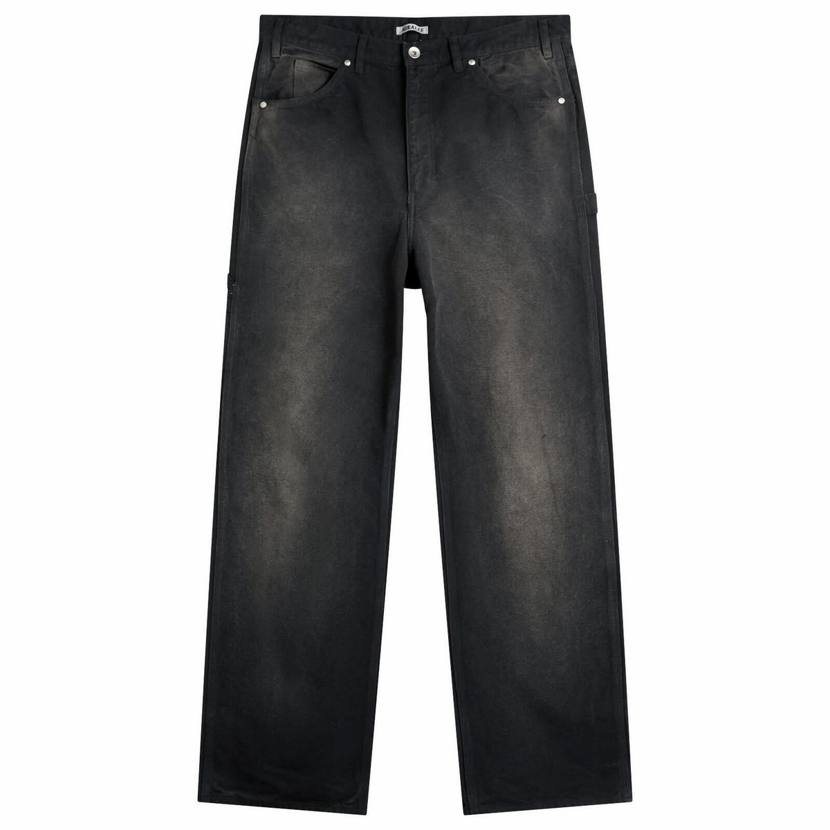 AURALEE Black Brushed Super Fine Wool Flannel Trousers Auralee