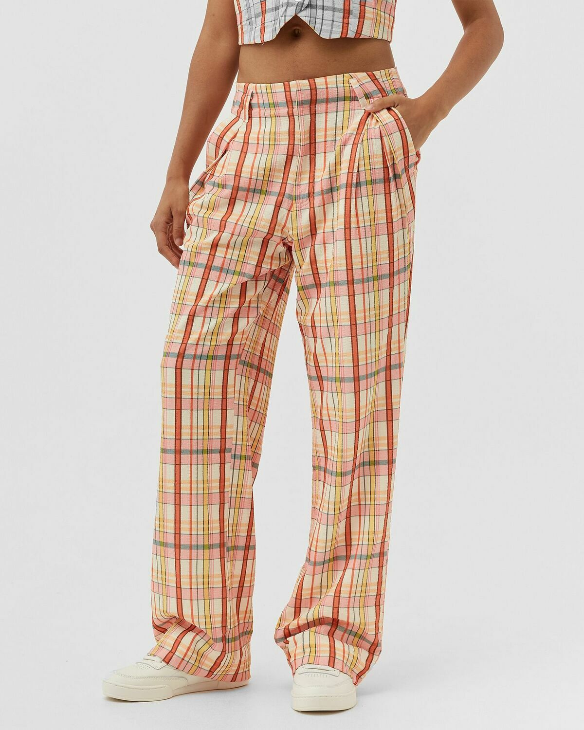 Melody Ehsani Claudia Plaid Relaxed Trouser Multi Casual Pants