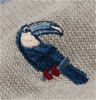 Desmond & Dempsey - Two-Pack Embroidered Stretch Cotton-Blend Socks - Neutrals