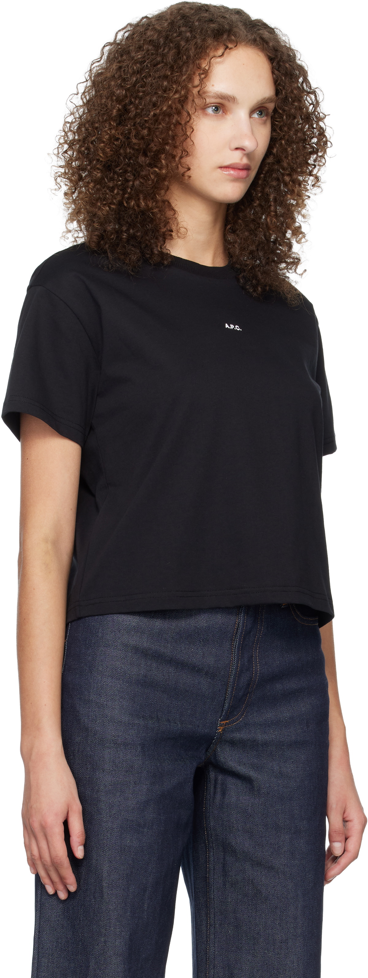 A.P.C. Black Boxy Micro Logo T-shirt