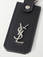 SAINT LAURENT - Cassandre Leather and Silver-Tone Key Fob