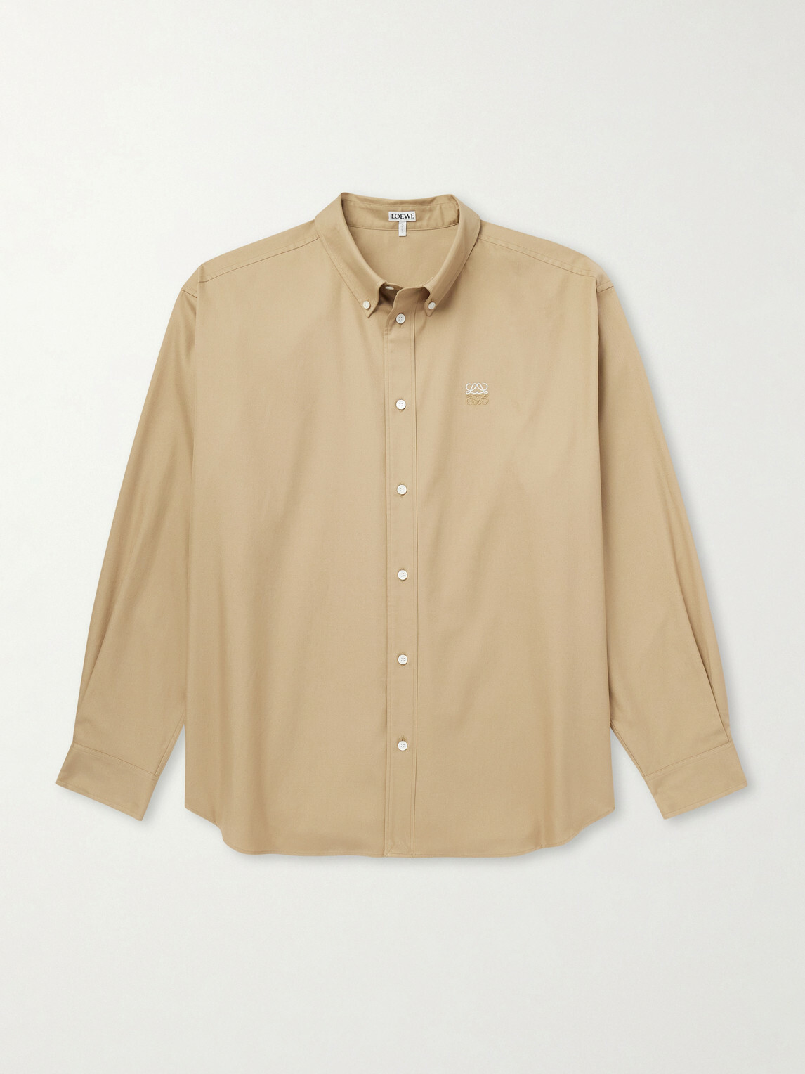 LOEWE - Anagram-Embroidered Cotton Shirt - Neutrals