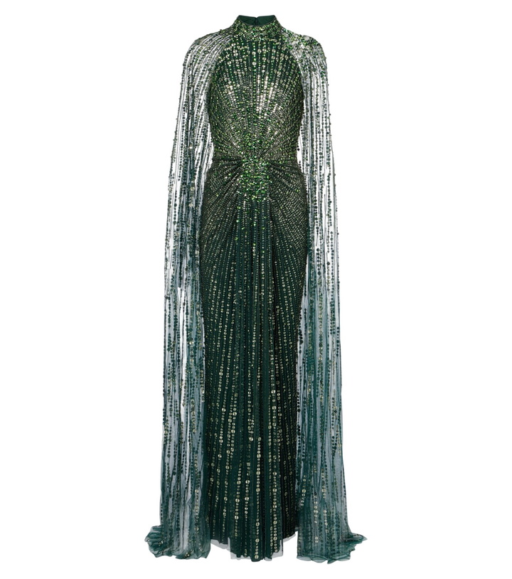 Photo: Jenny Packham Cairo embellished gathered caped gown