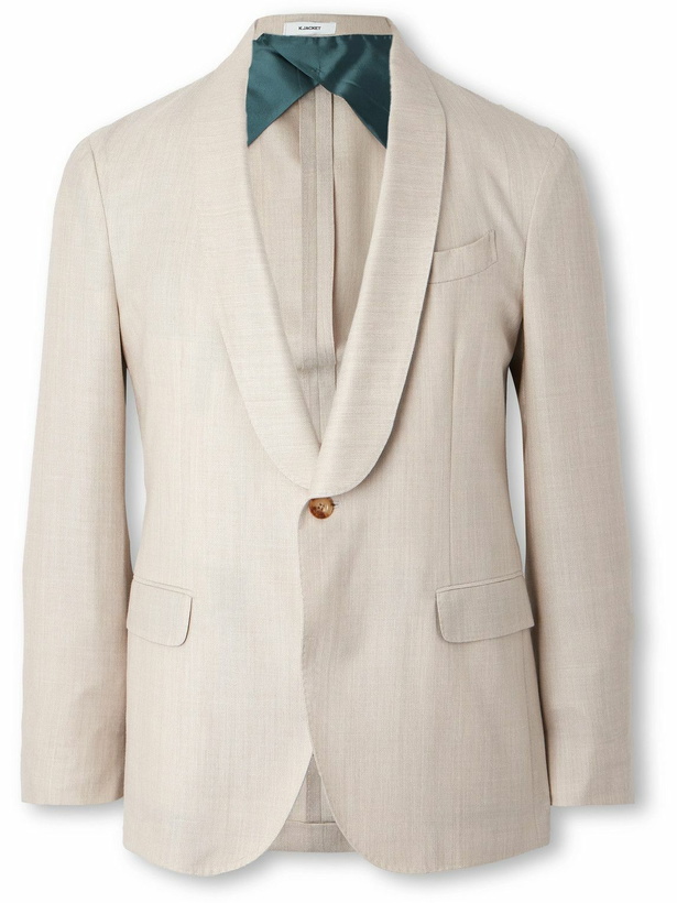 Photo: Boglioli - Slim-Fit Wool, Cashmere, Silk and Linen-Blend Tuxedo Jacket - Neutrals