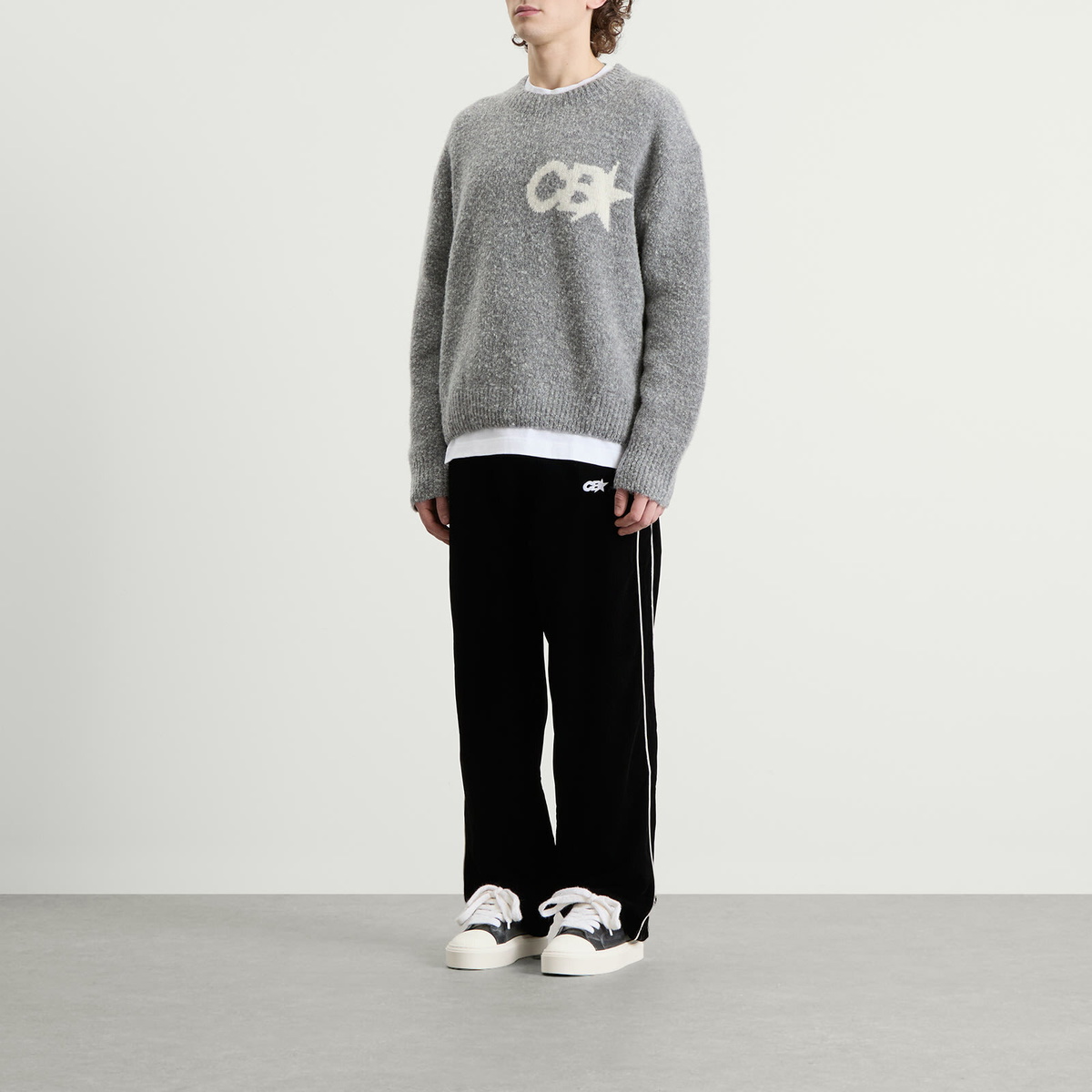 Cole Buxton Men's CB Star Knit Sweater in Grey