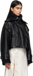 Chloé Black Cropped Leather Jacket