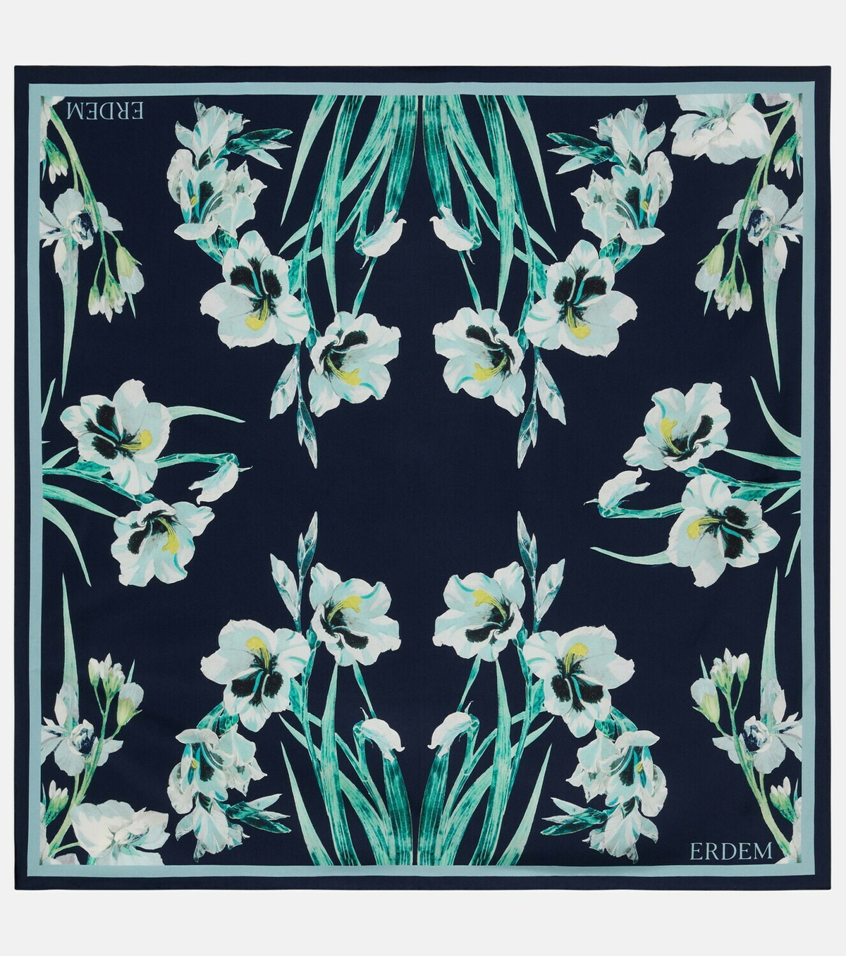 Erdem Floral silk twill scarf