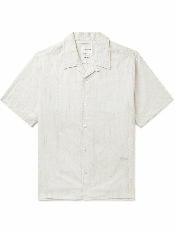 Photo: Norse Projects - Carsten Convertible-Collar Striped Cotton-Poplin Shirt - White