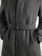 Zegna - Oasi Belted Herringbone Cashmere Trench Coat - Gray