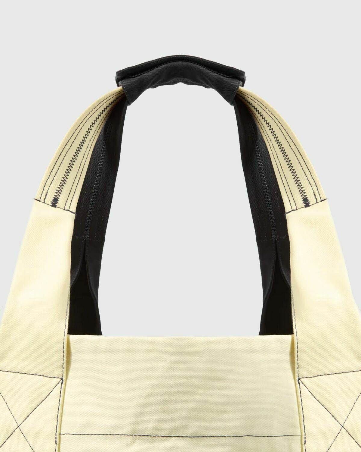 Stone Island Plated Cotton Canvas Maxi Tote Bag Black/Beige Tote & Shopping Bags